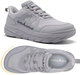 Men's Orthopedic Diabetic Wide Toe Box Tennis Shoes: Casual High Arch Support Footwear for Plantar Fasciitis, Hammer Toes Neuropathy and Heel Spur. Comfortable Stylish Sports Sneakers. Gray Size 10