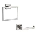 KOKOSIRI Bath Accessories Set 2-Piece Bathroom Hardware Set, Towel Ring, Toilet Paper Holder, Stainless Steel, Wall Mounted, Brushed Steel, B09S2-BR