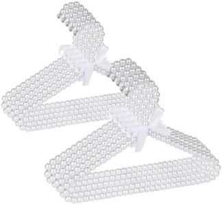 Adorila 10 Pack Pearl Hangers for Kids, Pearl Beads Clothes Hangers, Small Elegant Garment Clothes Hangers for Kids Children Pet Dog (30cm, White)