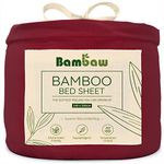 Burgundy Fitted Sheet Double Bed | Bamboo Sheets | 140x200 cm | Anti Allergy Bedding | Small Double Deep Fitted Sheet | Soft Bedding | Cooling Bed Sheets For Night Sweats | Double Bed Sheets | Bambaw