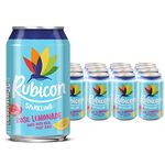 Rubicon 24 Pack Sparkling Rose Lemonade, Flavoured Fizzy Drink, Refresh your routine with Rose Lemonade "Life Just Got Rosier" - 24 x 330ml Cans