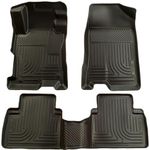Husky Liners Weatherbeater Floor Mats | Fits 2012-2013 Honda Civic 4-Door | Front & 2nd Row, 3-pc Black - 98441