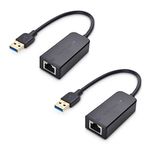 Cable Matters 2 Pack USB to Ethernet Adapter (USB 3.0 to Ethernet) Supporting 10/100/1000 Mbps Ethernet Network in Black (Not COMPATIBLE with Samsung TV)