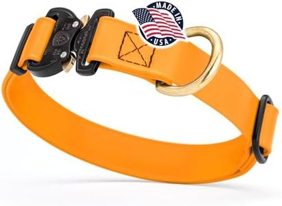 Viper BioThane Dog Collar with Cobra Metal Buckle – Tactical, Odor Resistant, Waterproof Collars for Large Dogs & Medium Dogs – Made in USA (L 15-25in W 1in, Tangerine Orange)