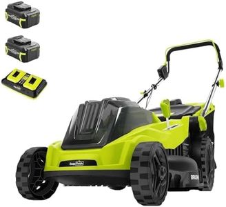 SnapFresh Electric Lawn Mower - 40V 16” Cordless Lawn Mower with 4.0Ah Battery x 2 and Fast Charger Included - Battery Operated Push Lawn Mowers with Bagger, Brushless Motor
