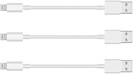 [Apple MFi Certified] Short iPhone Charger, 3 Pack (8 inch) Lightning to USB Charging Cable Original Fast Connector Data Sync Transfer Cord for iPhone 14/13/12/11/SE/XS MAX/XR/8/7/6/iPad/Airpods-White