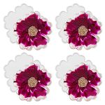 RESINWORLD 4 Pack 4 inches Flower Coaster Molds(No Designs on Mold), Floral Silicone Coaster Molds for Epoxy Resin, Glossy Geode Aagate Silicone Coasters Molds, for Resin Coasters, Candle Holder