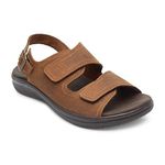 Ergon Boston Leather Sandals For Men (Tan, numeric_9)