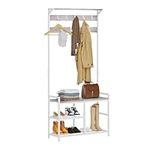 HOMEKOKO Coat Rack Shoe Bench, Hall