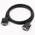 DTECH 10ft DB9 to DB9 RS232 Serial Cable Male to Male Null Modem Cord Cross TX RX line for Data Communication (10 Feet, Black)