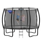 LeJump Outdoor Springless Trampolines ASTM Approved Smart 12 Ft Non-Spring Big Trampoline with Enclosure Net, Backyards Trampoline for Adults and Kids Heavy Weight Limit (12Ft)
