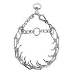 Acrylicc Dog Prong Collar, Chrome Dog Pinch Collar with Quick Release Snaps for Small, Medium and Large Dogs (Small, 2.5mm, 17.7", 10-14" Neck, Silver)
