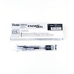 Gel Ink Refills for Pentel EnerGel Gel Roller Pens (BLN75, BLN105, BLN115), 0.5mm, Black Ink, LRN5-A, Box of 12