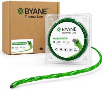 BYANE .105" Dual Square Twisted Trimmer Line, 1 lb Nylon Weed Eater String | 328 ft (100 m) Durable Dual-Layer Nylon Refill for Compatible String Trimmers, Ideal for Grass Cutting and Yard Maintenance