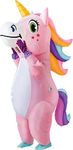 Spooktacular Creations Inflatable Costume Unicorn Full Body Unicorn Air Blow-up Deluxe Halloween Costume - Adult Size (Pink)