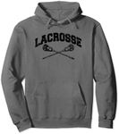 Lacrosse Player Coach Crossed Lax Sticks Vintage Graphic Pullover Hoodie