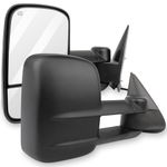 ASTOU Towing Mirrors Fit for Chevy for GMC Silverado Sierra 1999 2000 2001 2002 Replace Power Adjusted, Heated Function, Manual Telescoping & Folding w/Black Housing Tow Mirrors