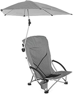 Sport-Brella Beach Chair with UPF 50+ Adjustable Umbrella, Grey