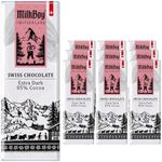 Milkboy Swiss Chocolates Snack Size - Premium Swiss Dark Chocolate 85% Cocoa Chocolate Candy Bar, Dairy Free, Vegan, Gluten Free, Non-GMO, Kosher - Each 1.4 oz - 10 Pack