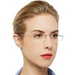 OCCI CHIARI Reading Glasses 2.75 magnification For Women Men Trendy Reader with Titanium Frameless Clear Lens 1.0 1.5 2.0 2.5 3.0 3.5 1.25 1.75 2.25 2.75