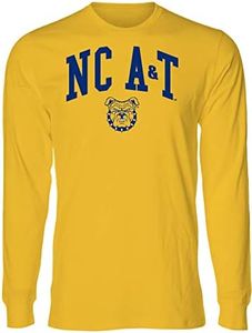 J2 Sport North Carolina A&T Long Sleeve T-Shirt Unisex, Officially Licensed NCAA Apparel, Gold Jumbo Arch - Long Sleeve T-shirt, XX-Large