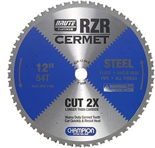 Champion Cutting Tool Corp Circular Saw Blade 12", 54T (RZR-12-54-S)-Cut Steel
