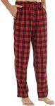 YUSHOW Men's Pajama Pants Flannel Cotton Soft Pajamas for Men Plaid Pj Bottoms Lounge Sleepwear with Button Fly