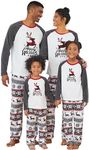 PATPAT Christmas Pajamas for Family Fleece Matching Christmas Pajamas Xmas Holiday Jammies Sleepwear Pjs Sets, Red&grey Reindeer, Small