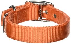 Hamilton Double Thick Nylon Deluxe Dog Collar, 1-Inch by 18-Inch, Mango Orange