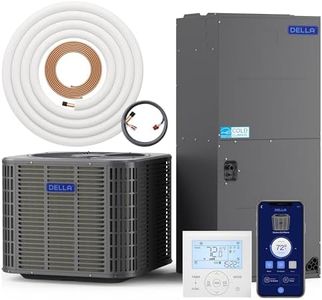 DELLA 47,000 BTU Ducted Central Air Conditioner with Air Handler, Heat Pump Inverter System, 18 SEER2 230V, WiFi Thermostat, Two-Stage Compressor, Pre-Charged,Alexa & Wifi Control,50ft Kit