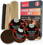 2pk Shoe Brush Set & 3 Brown Shoe P