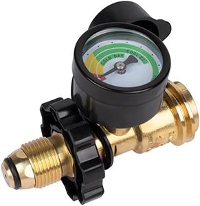 GASPRO Universal Propane Tank Gauge, Fits for 5-100lb Propane Tank Cylinder, Propane Adapter with POL Connection for RV, Camper, Gas Grill, Fire Pit, Propane Heater and More