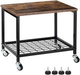 Indian Decor.Classic Printer Stand, 2 Tier Printer Cart Rack With Storage Shelf, Lockable Wheels, Metal Frame, Industrial Rolling Printer Table Stand For Office, Home, Scanner, Black Tabletop