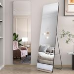 Biyatuos Full Length Floor Mirror,56"x16" Free Standing Body Mirror,Wall Mounted Hanging Mirror,Large Dressing Mirror,Leaning Against Wall Mirror,Big Mirror for Bedroom Living Room(Black)