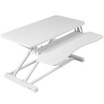 VIVO 32 inch Desk Converter, K Series, Height Adjustable Sit to Stand Riser, Dual Monitor and Laptop Workstation with Wide Keyboard Tray, White, DESK-V000KW