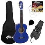 Tiger Beginner 1/2 size Classical Blue Guitar Pack including Gig Bag, Spare Nylon Strings and Guitar Pick