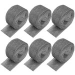 78 Feet Steel Wool Fill Fabric, Steel Wool Blend Hardware Cloth Gap Blocker for Holes Wall Cracks Vents in Garden House Garage (6 Rolls)