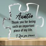 Merclix Auntie Puzzle-Shaped Acrylic Plaque Best Auntie Gifts from Nephew Auntie Birthday Gifts for Women Gifts for Auntie from Niece Aunty Gift Christmas Mothers Day Auntie Gift