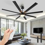 Obabala 100 Inch Industrial Ceiling Fan with Light and Remote Control, Large Ceiling Fans 8 Aluminum Blades, Quiet 35dB DC Motor, 6 Speed Dimmable LED, Indoor Outdoor for Warehouse Gym Barn