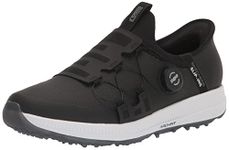 Skechers Men's Go Elite 5 Slip in Twist Fit Waterproof Golf Shoe Sneaker, Black/White Spikeless, 9 Wide