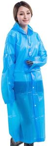 Boolavard Adults/Kids Unisex Reusable Waterproof Rain Coat with Hood Portable Rain Jacket Poncho for Outdoor Women Men Girl Boy (Light Blue, Adults 150 * 65 cm)