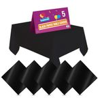 SOL 5pk Black Paper Table Cover 90 x 90cm Paper Tablecloths for Parties Black Table Cloth Party Paper Table Cloths Disposable Tablecloths Paper Table Cloth Black Table Cover Black Paper Tablecloth