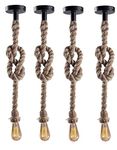 Desidiya ® Pent Rope Ceiling Hanging Lights (Bulb Not Included) - Pack of 4