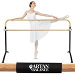 Artan Balance Ballet Barre 6ft - Black Curved Double Dance Barre for Home or Studio - Ballet Bar Ideal for Stretch, Pilates, Dance and Active Workouts - Portable Barre Suitable for Kids and Adults