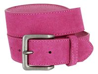 Belts.com Women's Square Buckle Casual Jean Suede Leather Belt 40 Pink