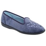 Sleepers Womens/Ladies Nieta Plain Embroidered Slippers (6 UK) (Blueberry)