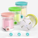 Mbetter 4 Pack for Ninja Creami Swirl Pints and Lids Compatible with Ninja NC700 Series, NC701, NC701C, Creami Containers for Swirl Ice Cream & Soft Serve Makers, BPA-Free, Dishwasher Safe, colorful
