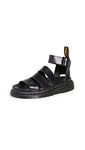 Dr. Martens Womens Clarissa II Open Toe Strappy Platform Cut Out Sandals - Black - 9