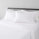 AmazonBasics Light-Weight Microfiber Sheet Set - Full, Bright White