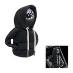 JOYCOURT Car Gear Shift Cover, Fashionable Hoodie Car Shift Knob, Winter Warm Gear Shift Knob Cover Sweater Shirt,Auto Interior Accessories Shift Knob,Universal Car Decor Accessories (Black)